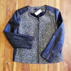 NWT Vegan Leather & Tweed Jacket!